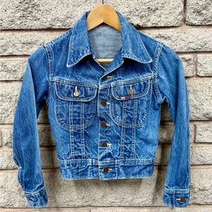 Vintage Classic Blue Denim Jean Jacket for Kids
